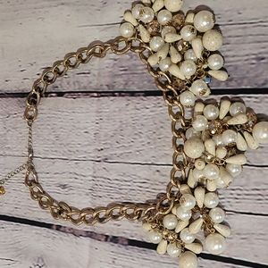 Jules Chunky Gold Chain Cluster Beaded Statement Necklace Women's